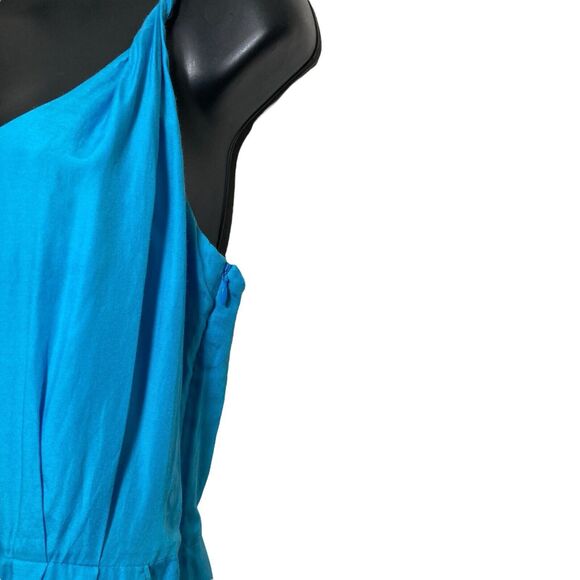 Banana Republic Dress Womens 8 Blue Silk Blend Scoop Neck Knee Length Strappy - Picture 7 of 10
